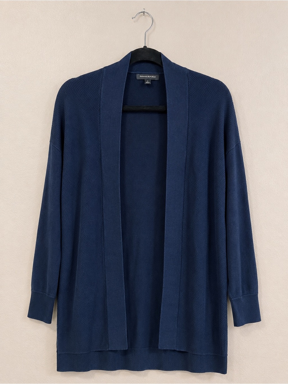 Banana Republic Navy Open-Front Draped Cardigan